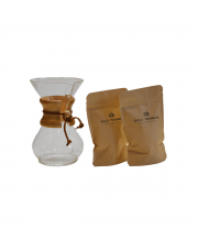 Zestaw Chemex wraz z dwoma dowolnymi kawami (250g)